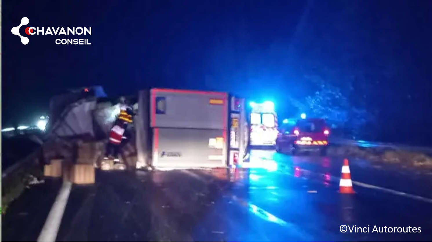 Accident impliquant un transport de marchandises dangereuses, le 10/11/21, sur l'A61, vers Carcassonne