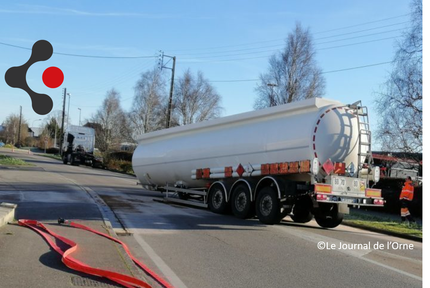 La camion-citerne perd sa remorque : 10 000 L d'hydrocarbures sur la chaussée le 12/02/2022, en Normandie