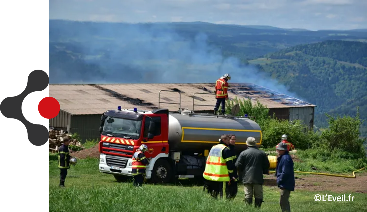 Incendie dans un hangar agricole le 25/05, en Hte Loire : risque lié aux ammonitrates